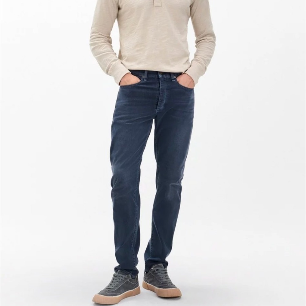 Rag & Bone Standard‎ Issue Fit 2 Slim Leg Jean Mens 32x28 Button Fly Coated Navy